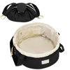 Picture of Barrel Drawstring Makeup Bag Large Cosmetic Bag Make up Bags Women and Girls Toiletry Organizer for Travel Toiletries Accessories Essentials (Black) (Patent)