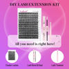 Picture of FADLASH DIY Lash Extension Kit Individual Lashes Cluster D Curl Eyelash Extension Kit with Lash Bond and Seal and Lash Applicator Tool for Self Application at Home (40D-0.07D-15-20MIX KIT)