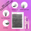 Picture of FADLASH DIY Lash Extension Kit Individual Lashes Cluster D Curl Eyelash Extension Kit with Lash Bond and Seal and Lash Applicator Tool for Self Application at Home (40D-0.07D-15-20MIX KIT)