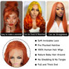 Picture of KeaBalo Ginger Orange Lace Front Wigs Human Hair Pre Plucked with Baby Hair Body Wave 13x4 HD Lace Frontal Wigs Human Hair Colored 180% Density Brazilian 88J Wigs for Women 20 Inch