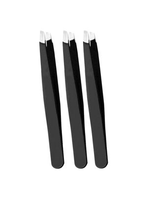 Picture of 3 PCS Stainless Steel Slant Tweezers for Eyebrows - Precision Tool for Women and Men, Ideal for Brow
