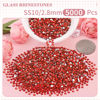 Picture of 5000PCS SS10/2.8mm Crystal Rhinestones (Light Red/Light Siam), Bedazzling Flatback Glass Rhinestones for Crafting DIY Nail Art Makeup Decoration, Gems Diomand Charms for Tumbler Shoes Clothing Mug