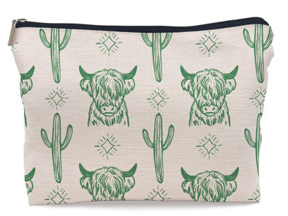 Picture of Lacosu Western green Makeup Bag,Western Gifts For Women,Cow Makeup Bag,Cowgirl Stuff,Western Stuff For Women,Western Gifts,Cowgirl Gifts(green)
