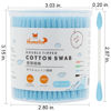 Picture of HOMEFOX Blue Cotton Swabs Precision Pointed - 200 Count Pointy Organic Cotton Buds Double Side Tightly Wrapped Cotton Tips Paper Stick Soft Gentle Lint-Free Cruelty-Free, Pointy & Round (Blue)
