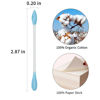 Picture of HOMEFOX Blue Cotton Swabs Precision Pointed - 200 Count Pointy Organic Cotton Buds Double Side Tightly Wrapped Cotton Tips Paper Stick Soft Gentle Lint-Free Cruelty-Free, Pointy & Round (Blue)