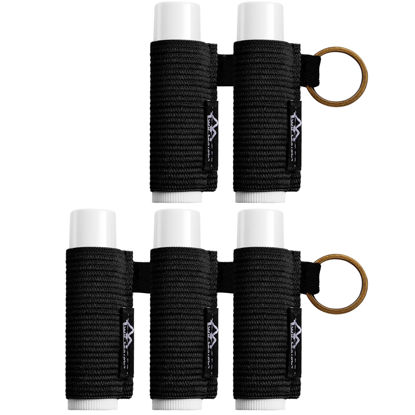 Picture of WK IEASON - 5PCS Lip Balm Holder Keychain Bulk Black Clip On Lipstick Sleeve Chapstick Sleeve Holder Keychain Lip Gloss Holder Key Chain(Blackx5)