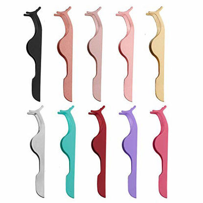 Picture of 2 PCS False Eyelshes Applicator Tool Remover Clip Eyelash Extension Tweezer Nipper Stainless Steel Black