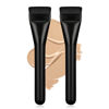 Picture of BEAUTYFACTOR 2Pcs Flat Foundation Brush,Face Mask Brush Makeup Spatula Facial Brush for Liquid Foundation Mask,Premium Face Korean Makeup Brush for Blending Cream (Black&Black)