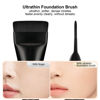 Picture of BEAUTYFACTOR 2Pcs Flat Foundation Brush,Face Mask Brush Makeup Spatula Facial Brush for Liquid Foundation Mask,Premium Face Korean Makeup Brush for Blending Cream (Black&Black)
