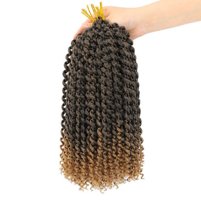 Picture of Dansama Passion Twist Hair Water Wave Braiding Hair for Butterfly Style Crochet Braids Bohemian Hair Extensions (14inch (Pack of 7), T1B/27）
