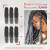 Picture of Dansama Passion Twist Hair Water Wave Braiding Hair for Butterfly Style Crochet Braids Bohemian Hair Extensions (18inch (Pack of 6), T1B/GREY, Economy Pack)