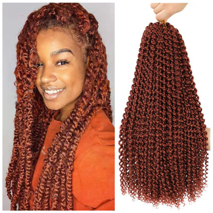 Picture of Dansama Passion Twist Hair 18 inch : Water Wave Crochet Hair Braiding Hair for Bohemian Crochet Braids Hair Extensions (18inch (Pack of 7), #350)