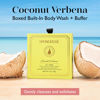 Picture of Spongelle Coconut Verbena Wild Flower Buffer Body Scrubber with Box | Bath & Shower Loofah for Women | Exfoliator with Body Wash Infused | 14+ uses