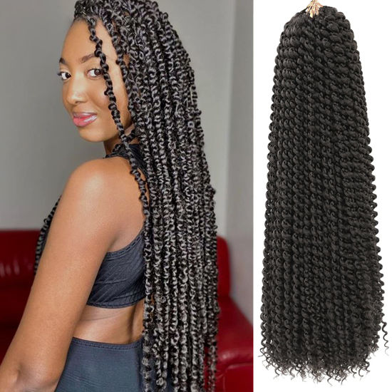 Picture of Passion Twist Hair 24 Inch 8 Packs Passion Twist Crochet Hair For Women Passion Twists Braiding Hair Long Bohemian Spring Twist Hair Crochet Braids Synthetic Hair Extension (24 Inch, 2#)