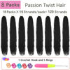 Picture of Passion Twist Hair 34 Inch 8 Packs Long Passion Twist Crochet Hair For Women Water Wave Braiding Hair Bohemian Spring Twist Hair Synthetic Hair Extension (34 Inch (Pack of 8), 1B#)