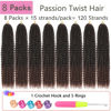 Picture of Alrence Passion Twist Hair 24 Inch 8 Packs Water Wave Crochet Hair Curly Braiding Hair For Butterfly Locs Long Bohe Crochet Braids (24 Inch (Pack of 8), 1B/33)