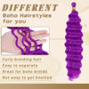 Picture of Eerya Long Curly Braiding Hair 18 Inch 2 Packs Purple Ocean Wave Crochet Hair for Black Women Deep Wave Braiding Hair for Boho Braids (18 inch, Purple)