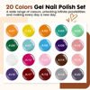 Picture of JEWHITENY 23PCS Gel Nail Polish Set 20 Translucent Nail Polish Jelly Color Natural and Elegant Long Lasting Suitable for Salon and Home
