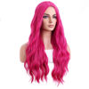 Picture of BERON Hot Pink Wigs Long Wavy Wig for Women Curly Heat Resistant Hair Wigs Halloween Cosplay Party with Wig Cap