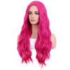 Picture of BERON Hot Pink Wigs Long Wavy Wig for Women Curly Heat Resistant Hair Wigs Halloween Cosplay Party with Wig Cap