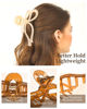Picture of Yanibest Elegant Bow Hair Claw Clips Stylish Large Hair Clips for Thin and Thick Hair | Holiday Gift for Teen Girls | Chic Hair Styling Accessories for Women (Beige/Pink)