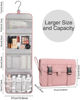 Picture of Relavel Travel Hanging Toiletry Bag, Travel Kit Shaving Bagfor Men Women, Waterproof Makeup Bag, Large Wash Bag Makeup Organizer, Toiletries Case for Bathroom Nude Pink