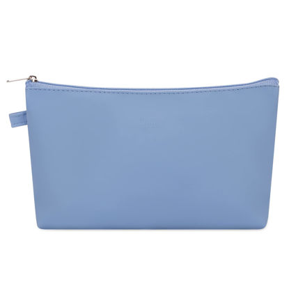 Picture of WANDF Cosmetic Bag for Women Makeup bag Organizer Mini Makeup Pouch for Purse Water Resistant Girls Gift(M-Blue)