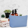 Picture of WANDF Cosmetic Bag for Women Makeup bag Organizer Mini Makeup Pouch for Purse Water Resistant Girls Gift(M-Blue)