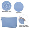 Picture of WANDF Cosmetic Bag for Women Makeup bag Organizer Mini Makeup Pouch for Purse Water Resistant Girls Gift(M-Blue)