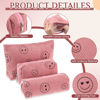 Picture of Huhumy 3 Pcs Makeup Bag Corduroy Cosmetic Bag Aesthetic Cute Preppy Makeup Bags for Women Smile Small Makeup Purse Pouch Travel Toiletry Bag Set Makeup Organizer with Zipper(Pink, Smile Face)