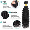 Picture of Human Braiding Hair 2 Bundles/Pack 100g Deep Wave Human Bulk Hair for Braiding No Weft 10A Brazilian Virgin Human braiding Hair for Boho Braids Extensions (Natural Color, 14 inch)