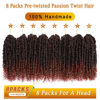 Picture of Pre-Twisted Passion Twist Hair, 8 Packs 112 Strands Pre Looped Passion Twist Braiding Hair for Women, Short Passion Twists Crochet Hair Synthetic Hair Extensions (10 Inch (Pack of 8), T350)