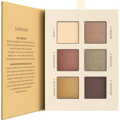 Picture of bareMinerals Mineralist Eyeshadow Palette, Six Richly Pigmented + Blendable Shades, Talc-Free Eye Shadow Palette Makeup, Vegan, Sunlit
