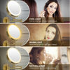Picture of MNIENT Wall Mounted Lighted Makeup Mirror,8" Rechargeable Double-Sided Magnifying Mirror 1x/10x,3 Color Led Vanity Mirror with Lights,Touch Dimmable 360° Rotation Light up Mirror-Antique Bronze