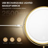 Picture of MNIENT Wall Mounted Lighted Makeup Mirror,8" Rechargeable Double-Sided Magnifying Mirror 1x/10x,3 Color Led Vanity Mirror with Lights,Touch Dimmable 360° Rotation Light up Mirror-Antique Bronze