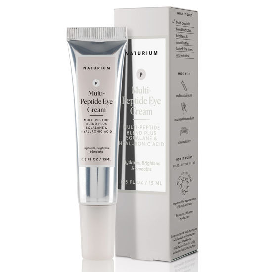 Picture of Naturium Multi-Peptide Eye Cream, Smoothing & Anti-Aging Skincare, with Squalene & Hyaluronic Acid, 0.5 oz