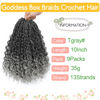 Picture of Fulcrum Goddess Box Braids Crochet Hair 10 Inch, 9 Packs Box Braids Crochet Hair for Women, Crochet Braids with Curly Ends (10Inch, Tgray#)