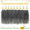 Picture of Fulcrum Goddess Box Braids Crochet Hair 10 Inch, 9 Packs Box Braids Crochet Hair for Women, Crochet Braids with Curly Ends (10Inch, Tgray#)