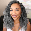 Picture of Fulcrum Goddess Box Braids Crochet Hair 12 Inch, 9 Packs Box Braids Crochet Hair for Women, Crochet Braids with Curly Ends (12Inch, Tgray#)