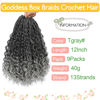 Picture of Fulcrum Goddess Box Braids Crochet Hair 12 Inch, 9 Packs Box Braids Crochet Hair for Women, Crochet Braids with Curly Ends (12Inch, Tgray#)