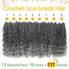 Picture of Fulcrum Goddess Box Braids Crochet Hair 12 Inch, 9 Packs Box Braids Crochet Hair for Women, Crochet Braids with Curly Ends (12Inch, Tgray#)