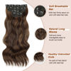 Picture of Vigorous Clip in Hair Extensions Black&Dark mix light brown Hair Extensions Clip ins 4PCS Thick Synthetic Wavy Hair Extensions for Women