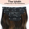 Picture of Vigorous Clip in Hair Extensions Black&Dark mix light brown Hair Extensions Clip ins 4PCS Thick Synthetic Wavy Hair Extensions for Women