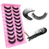 Picture of 10Pairs 3d Russian Strip Lashes, DD Curl Lash Strips, Natural False Lashes Mink, Fluffy Eyelashes Mink, Faux Mink Eyelashes Natural Look, Natural Wispies Mink Eyelashes, Wispy Fake Lashes(s37)