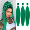 Picture of Dorsanee Green Braiding Hair Pre Stretched 20 Inch 3 Packs Professional Easy Braiding Hair for Crochet Braids Twists Locs Hair Soft Yaki Texture Hot Water Setting Synthetic Hair Extensions
