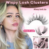 Picture of Goddvenus Eyelash Clusters Wispy Lash Clusters Natural 300pcs Lashes Clusters 10-16mm DIY Cluster Eyelash Extensions C Curl Individual Lashes Cluster Eyelashes Clusters for DIY Lash Extension