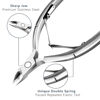 Picture of Cuticle Trimmer with Cuticle Pusher and Scissors, Cuticle Remover Professional Durable Pedicure Manicure Tools, Stainless Steel Cuticle Nipper Cutter Clipper (Silver Pusher)