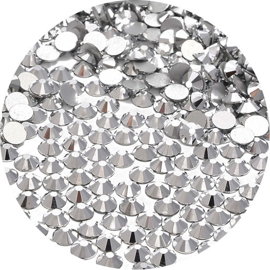 Picture of NCB 1500pcs Flatback Round Glass Nail Art Rhinestones Crystal for DIY Making Accessories Shoes, Clothes, Face Art, Bags, Manicure (Labrador, SS20 1500pcs)