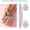 Picture of 80/80 Grit Nail Files (25 Pack), Emery Boards for Acrylic Nails and Gel Nails, Coarse Nail File Double Sided 80 Grits Emory Professional Nail Filers Reusable Washable Manicure Curved Gray Bulk