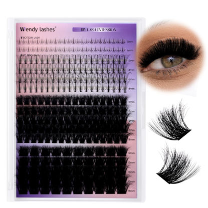 Picture of Lash Clusters With Bottom Lashes 100/200D 3D Curl 12-18mm Multi-types Individual Clusters Eyelash Extensions, Spike, Wispy Lash clusters(100/200D-3D)